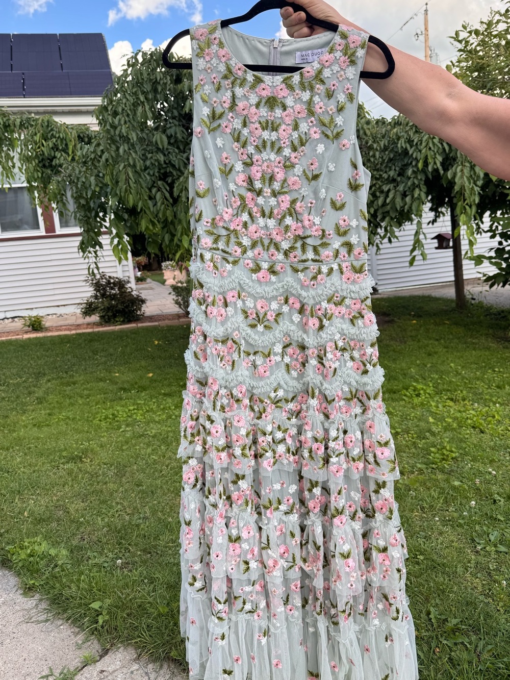 Mac Duggal Floral Embroidered Tulle Dress – Size 12 – NWT – Rare / Sample Piece - Picture 12 of 15
